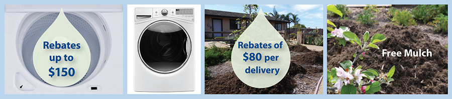 High-efficiency washer rebates and free mulch